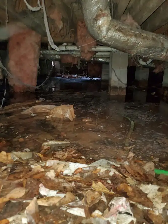 Crawl space flood assessment for Commercial Water Damage Restoration in London Grove