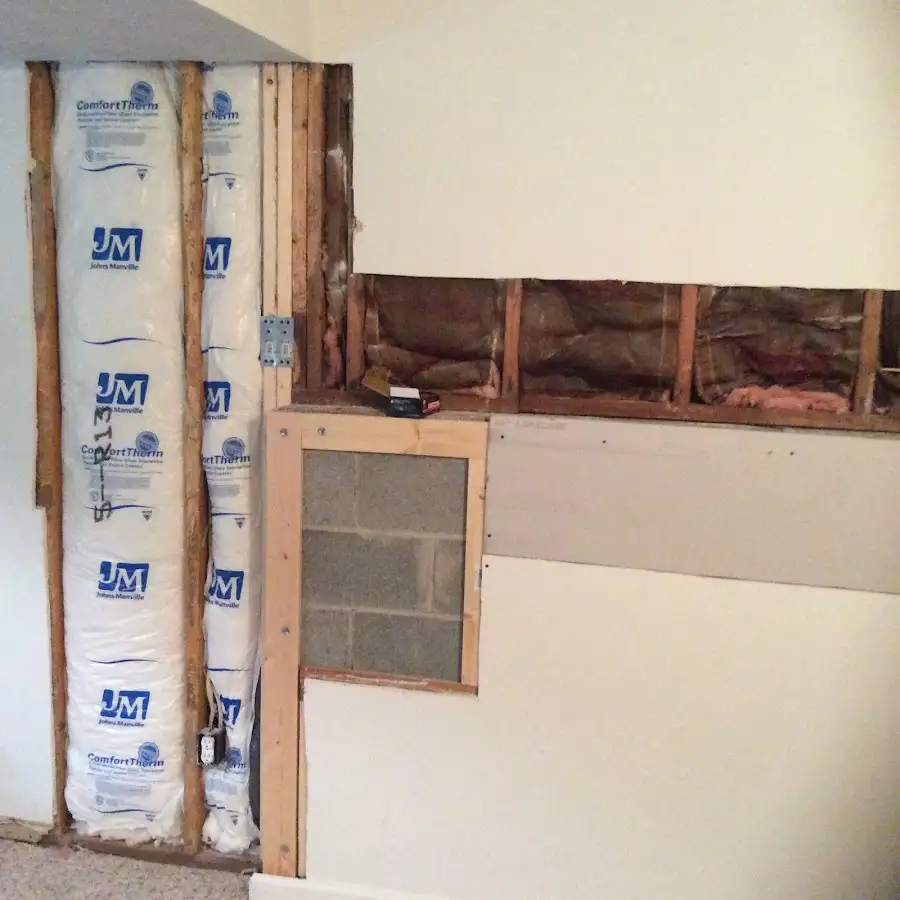 Wall insulation replacement during Contents Cleaning & Restoration in London Grove